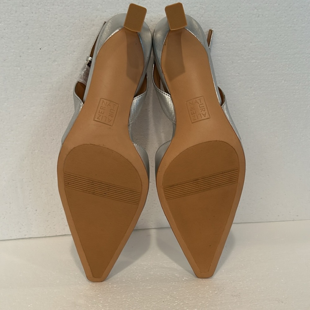 New Naturalizer DALARY SLINGBACK PUMP in Silver Leather, sz 12M - Picture 8 of 8
